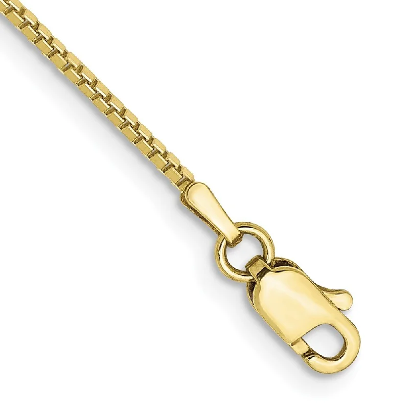 Scratched finish bracelet-10k Yellow Gold 1mm Box Chain Bracelet, 7"