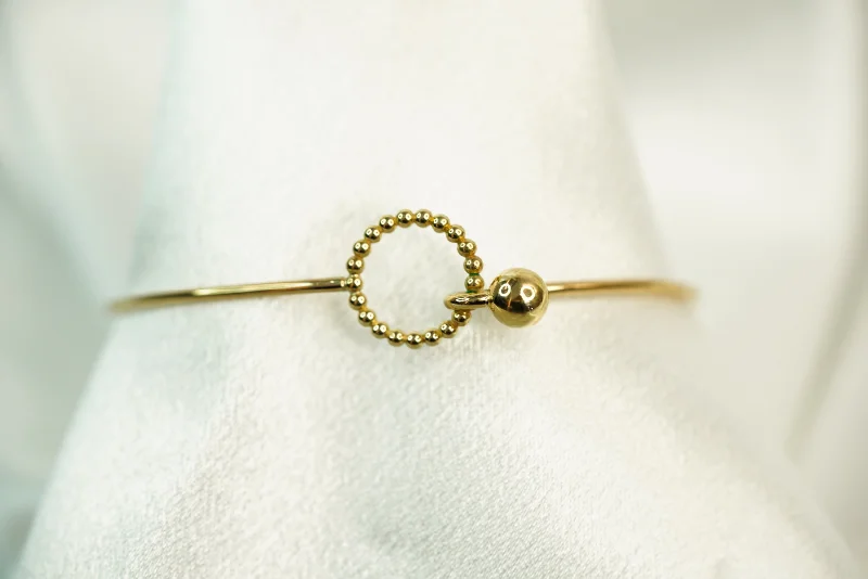 Beak tip bracelet-14k Ball Circles Bangle