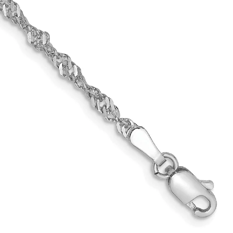 Clan crest bracelet-14k White Gold 2.0mm Singapore Chain Bracelet, 7"