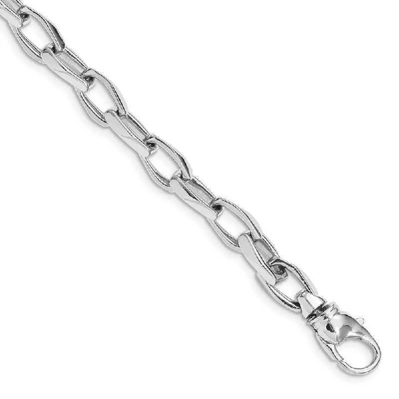 Creeper vine bracelet-14k White Gold 6.8mm Hand-polished Fancy Link Bracelet, 8"