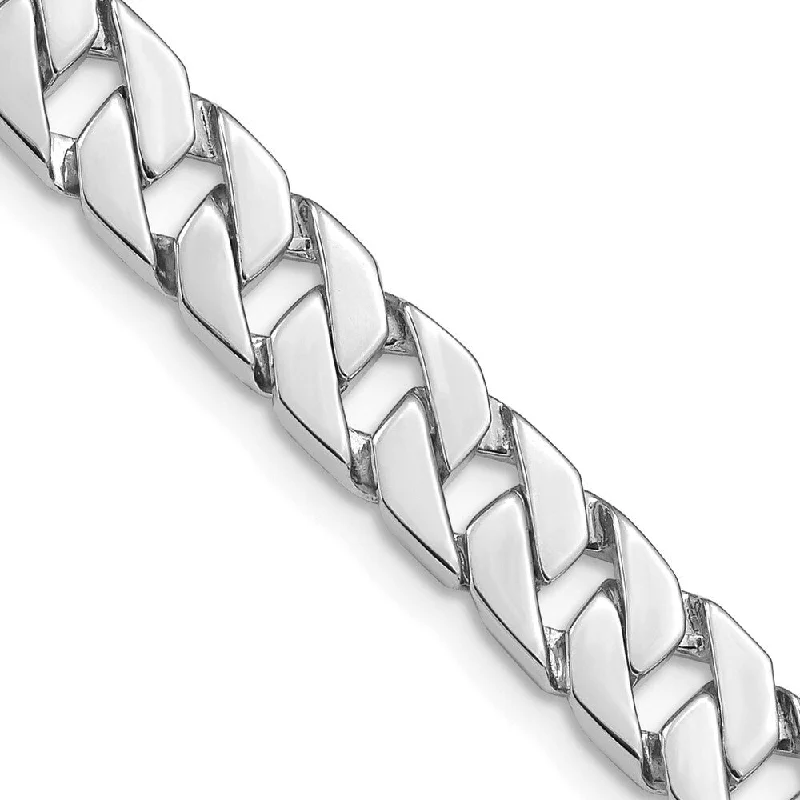 Pleated design bracelet-14k White Gold 7.4mm Fancy Link Bracelet, 8"