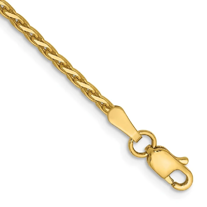 Prehistoric bracelet-14k Yellow Gold 1.9mm Diamond-Cut Parisian Wheat Chain Bracelet, 7"