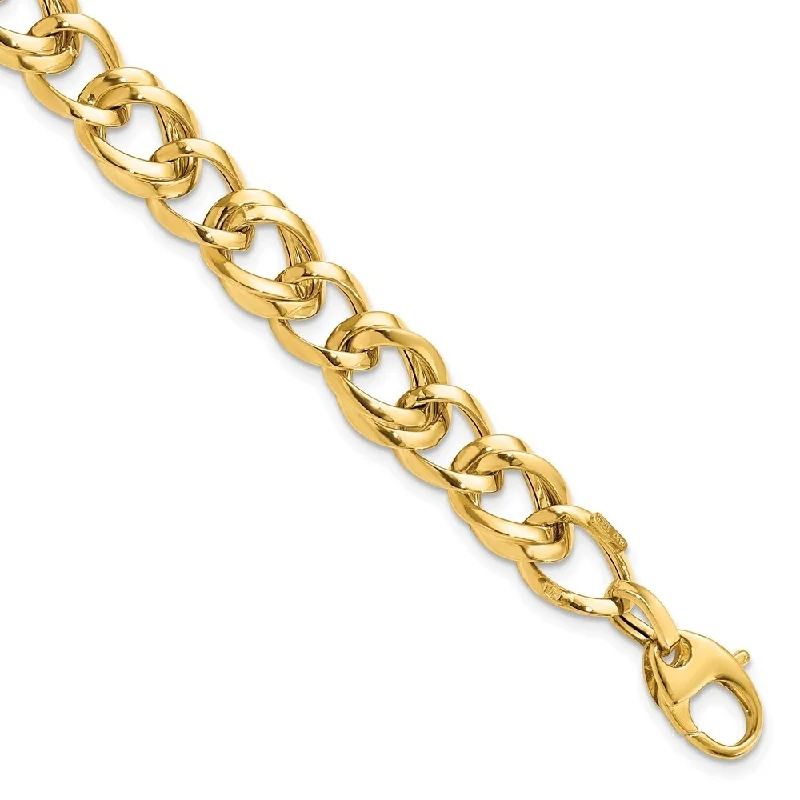 Ragged edge bracelet-14k Yellow Gold 10mm Link Bracelet, 7.5"