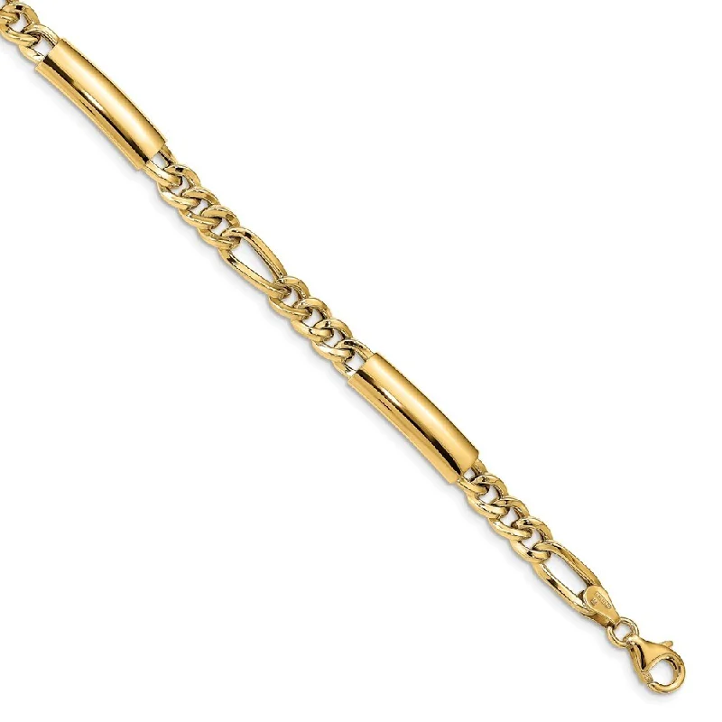 Shoreline wave bracelet-14k Yellow Gold 6.11mm Men's Polished Fancy Link Bracelet, 8.5"