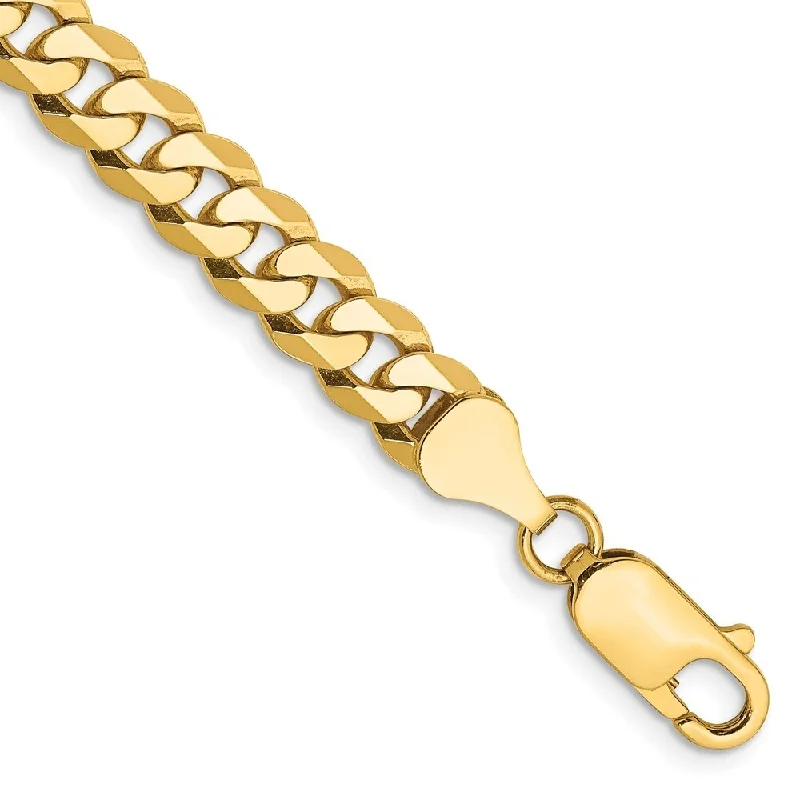 Waxed finish bracelet-14k Yellow Gold 6.25mm Flat Beveled Curb Chain Bracelet, 7"