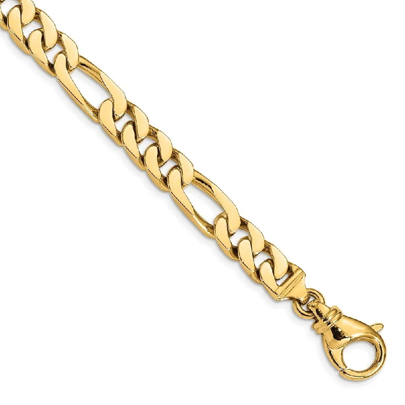 Iron forged bracelet-14k Yellow Gold 7.7mm Fancy Link Bracelet, 8"