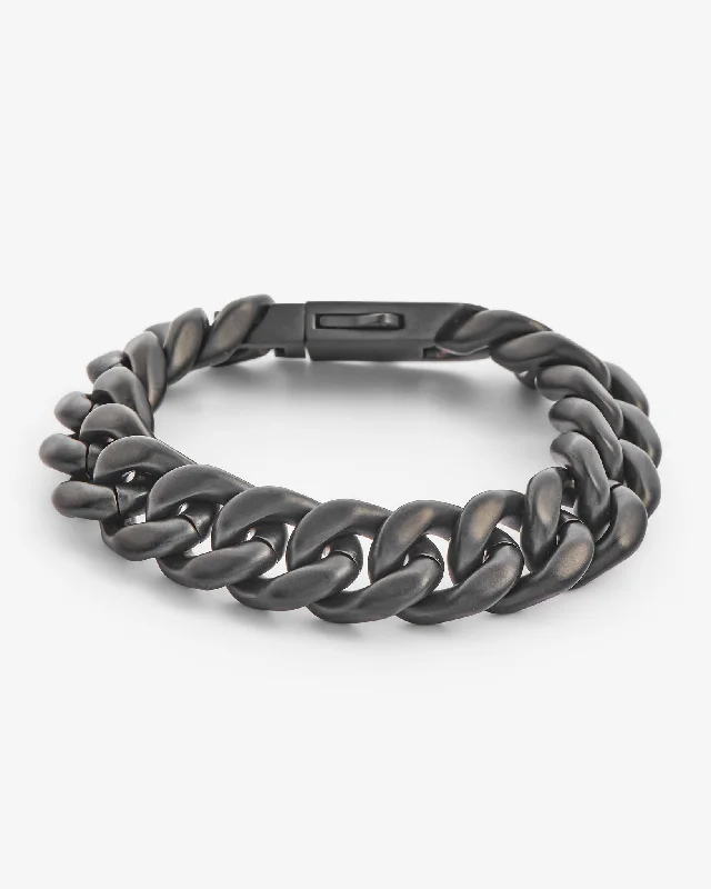 Beak tip bracelet-Coated Cuban Bracelet - Black