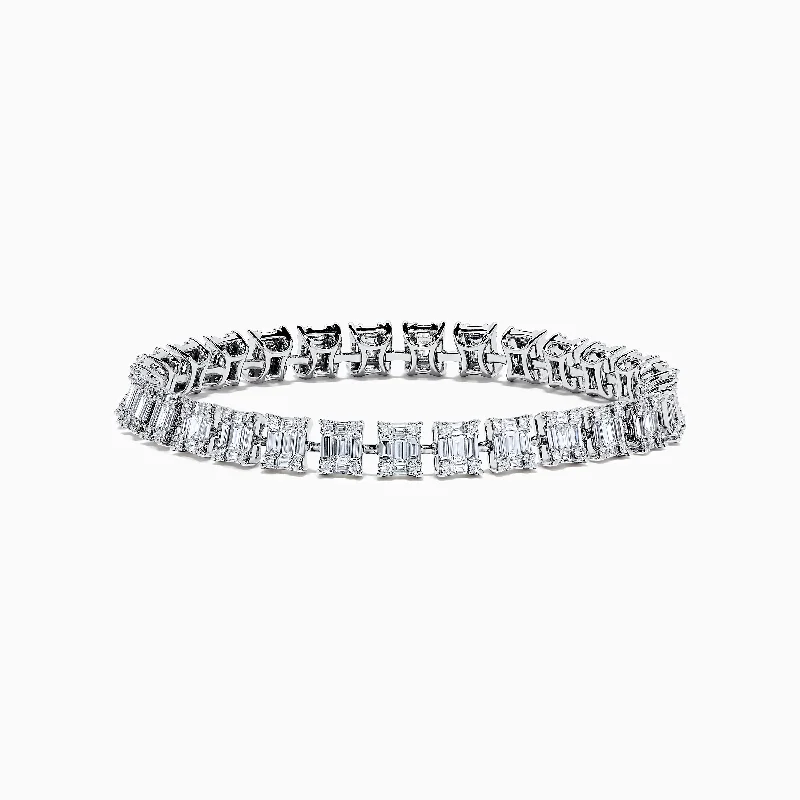 Heritage mine bracelet-Classique 14K White Gold Diamond Tennis Bracelet