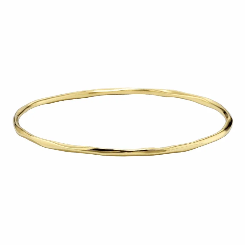 Slotted design bracelet-Thin Faceted Bangle