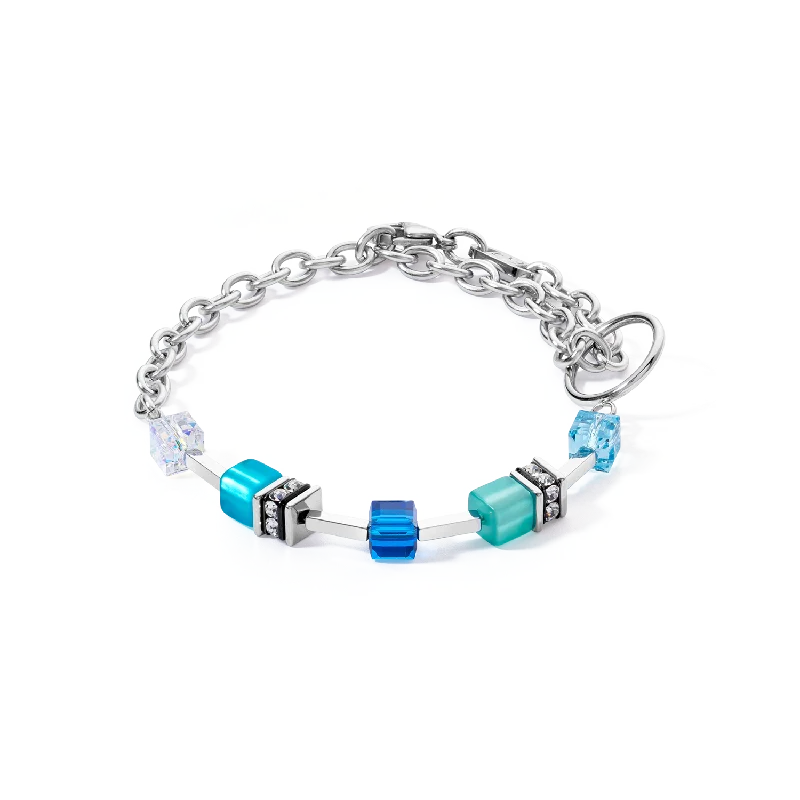 Cast metal bracelet-GeoCUBE® Iconic Layer Chain bracelet Ocean Vibes