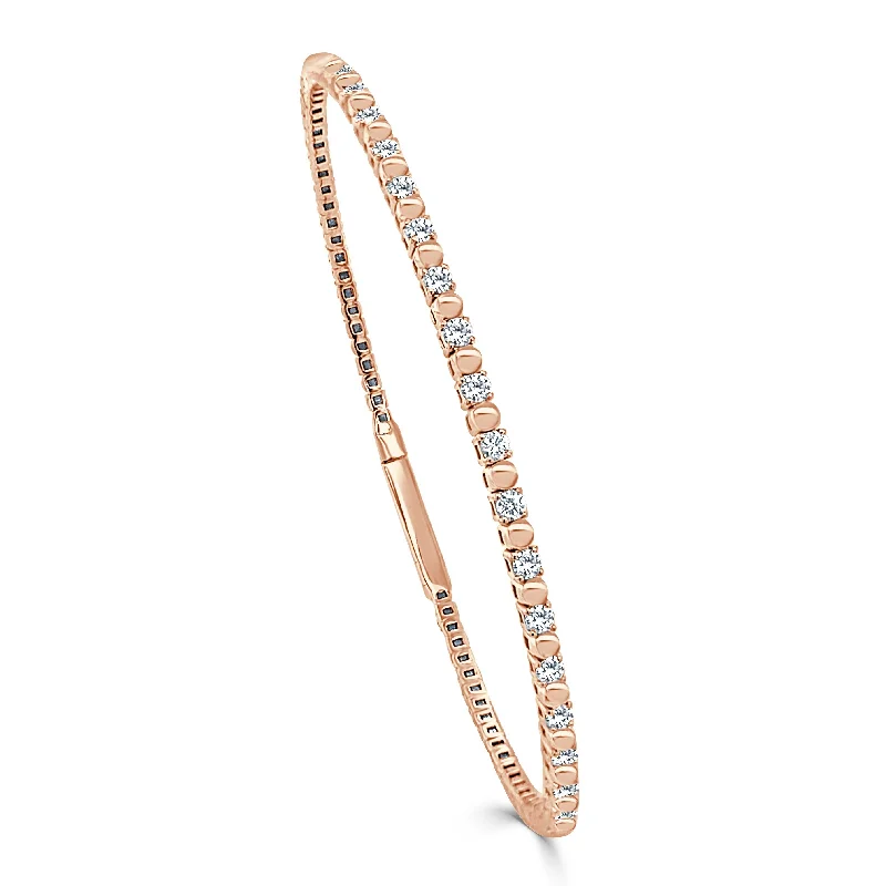 Teardrop design bracelet-Joelle Diamond 0.85ct Stackable Bangle 14K Gold