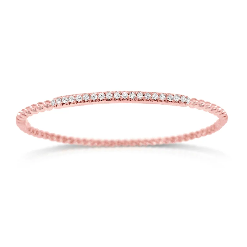 Nordic braid bracelet-Joelle Diamond Bangle 14K Rose Gold 3/8 CT TDW