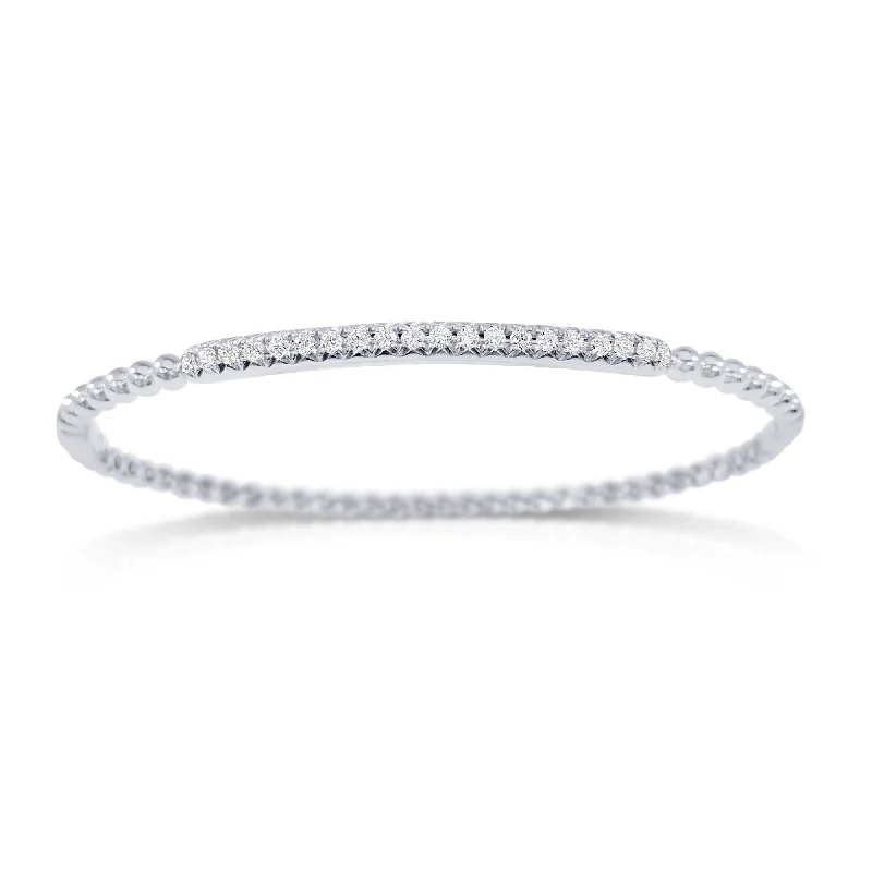 Hinge band bracelet-Joelle Diamond Bangle 14K White Gold 3/8 CT TDW