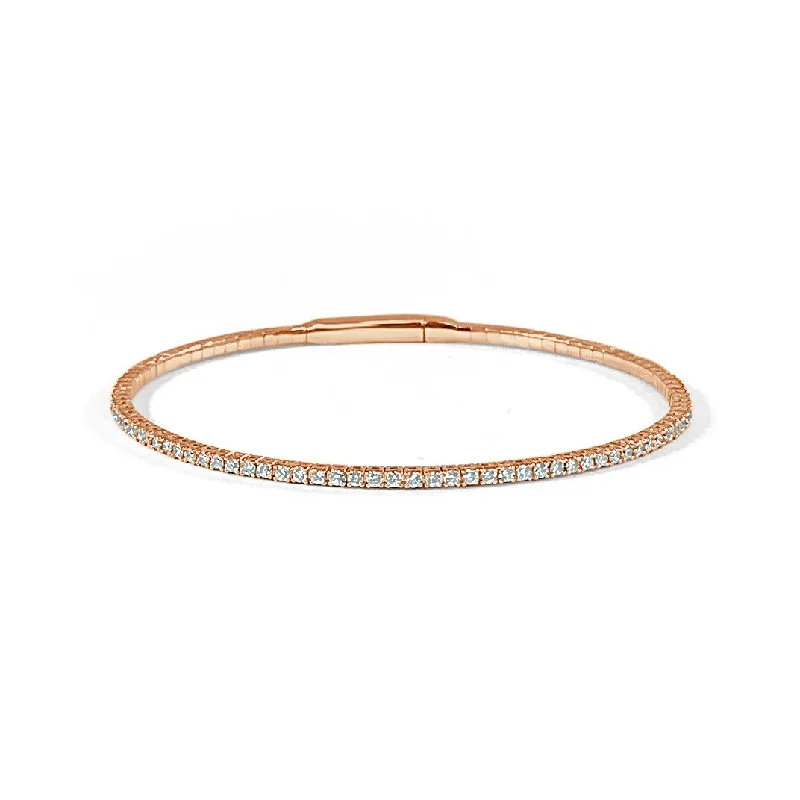 Arched band bracelet-Joelle Flexible Diamond Bangle Bracelet 1.05ct TDW 14K Gold