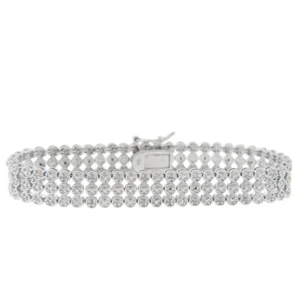 Canvas wrap bracelet-Sterling Silver 1/2ct TDW Diamond 3-row Bracelet (I-J, I2-I3)