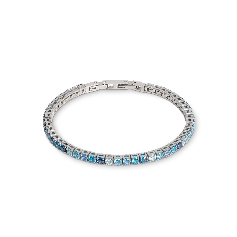 Cavern band bracelet-Tennis bracelet silver-blue