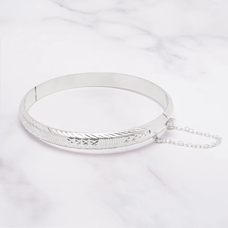 Powdered finish bracelet-Victoria Townsend .925 Sterling Silver Pattern Bangle Bracelet