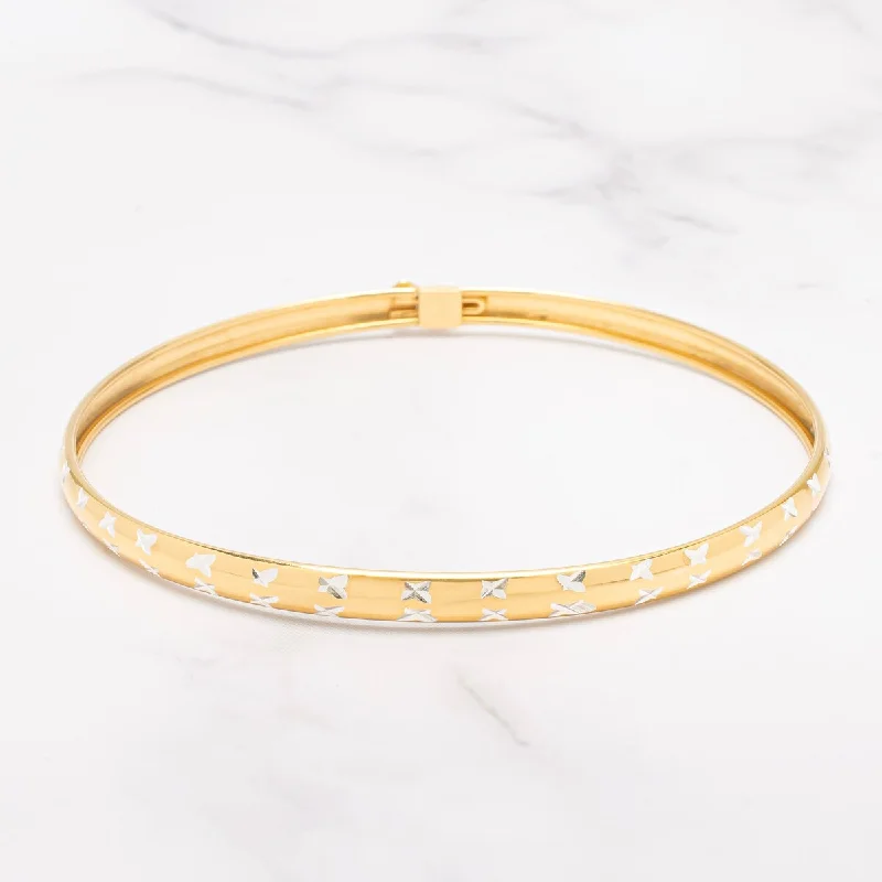 Shifted gem bracelet-Victoria Townsend Gold over Sterling Silver Classic Bangle