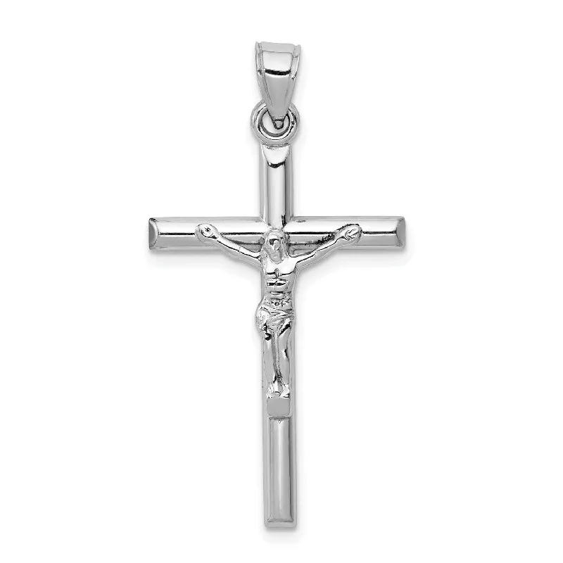 Shoreline wave necklace-10KT White Gold 32X19MM Crucifix Cross Pendant. Chain Not Included