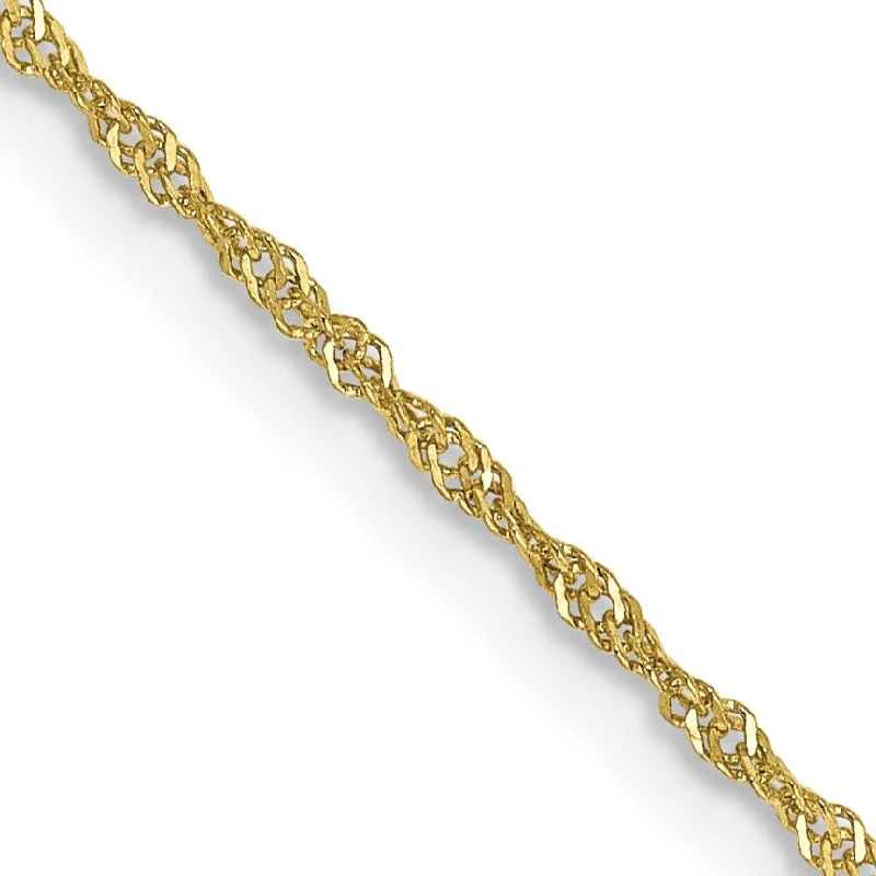 Hinge chain necklace-10KT Yellow Gold 16-inch 1.1MM Singapore Pendant Chain