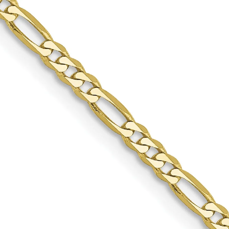 Tin toned necklace-10KT Yellow Gold 16-inch 2.2MM Lobster Clasp Figaro Chain