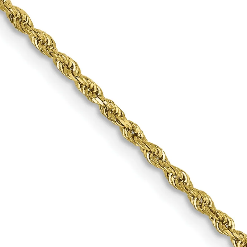 Trefoil knot necklace-10KT Yellow Gold 20-inch 1.5MM Diamond-cut Lobster Clasp Rope Chain