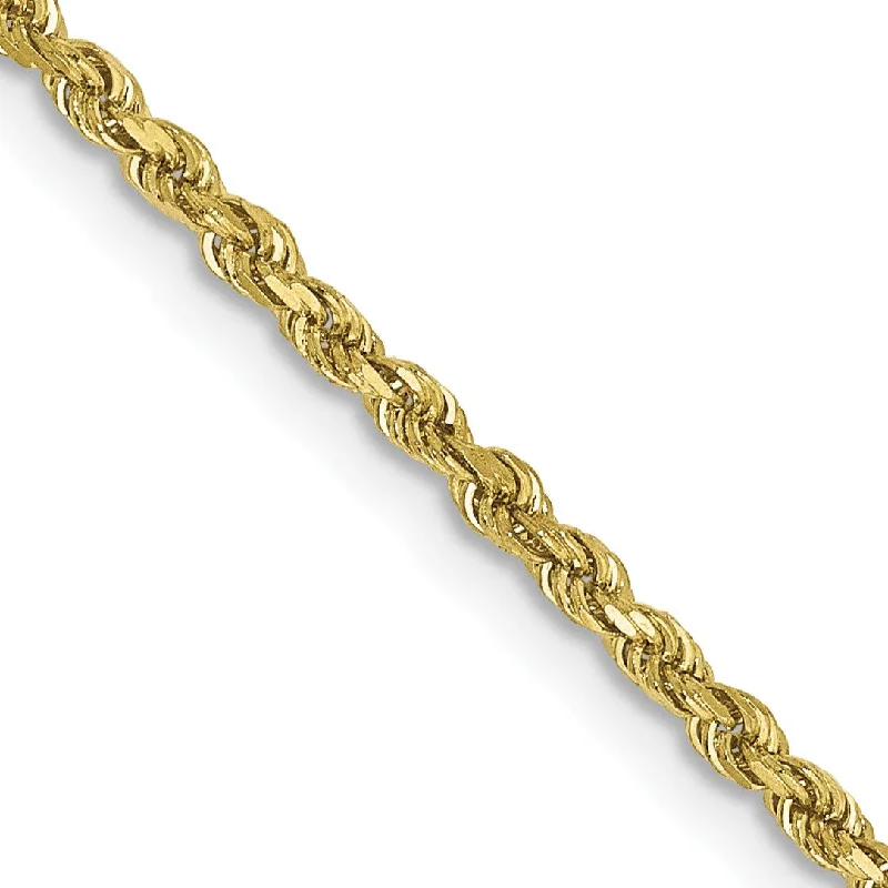 Haze quartz necklace-10KT Yellow Gold 20-inch 1.75MM Diamond-cut Lobster Clasp Rope Chain