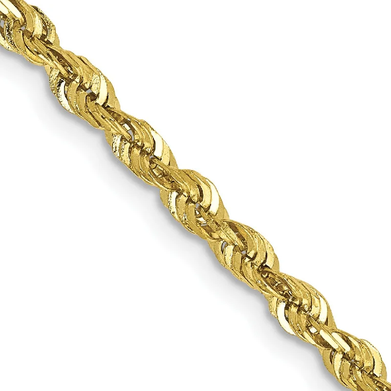 Scorched wood necklace-10KT Yellow Gold 20-inch 2.75MM Diamond-cut Lobster Clasp Rope Extra-Light Chain