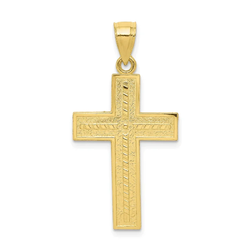 Hittite charm necklace-10KT Yellow Gold 33X18MM Cross Pendant. Chain Not Included