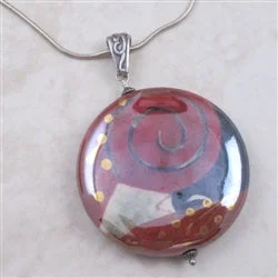 Tandem gem necklace-Red LHandmade Pendant Necklace Handmade