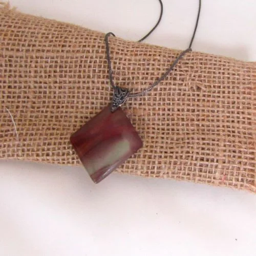 Octagonal gem necklace-Mookaite Gemstone Pendant Necklace