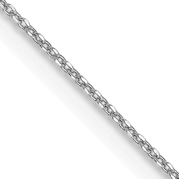 Brass cast necklace-14KT White Gold 14-inch 0.6MM Diamond-cut Cable Pendant Chain