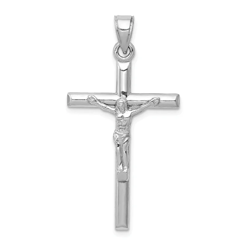 Puzzle code necklace-14KT White Gold 39X20MM Crucifix Cross Pendant. Chain Not Included