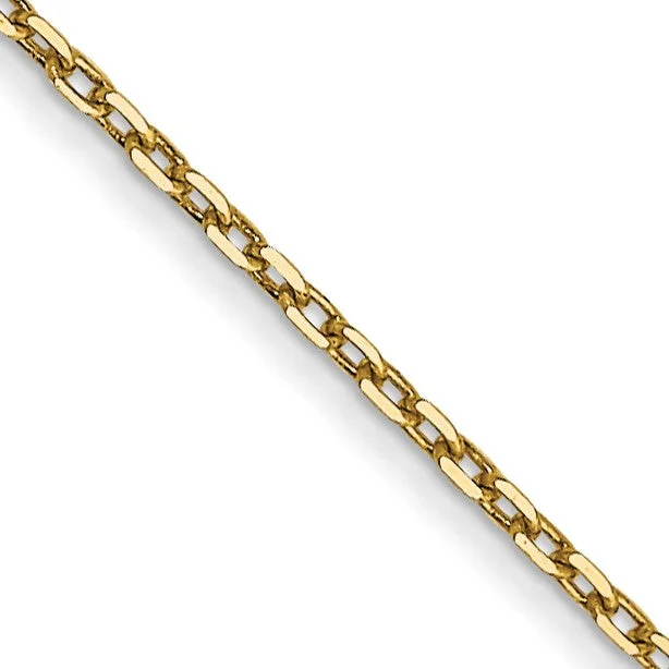 Blunt edge necklace-14KT Yellow Gold 14-inch 0.8MM Diamond-cut Cable Pendant Chain