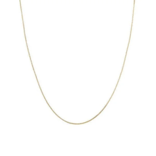 Chia seed necklace-14KT Yellow Gold 16-inch 0.5MM Box Chain