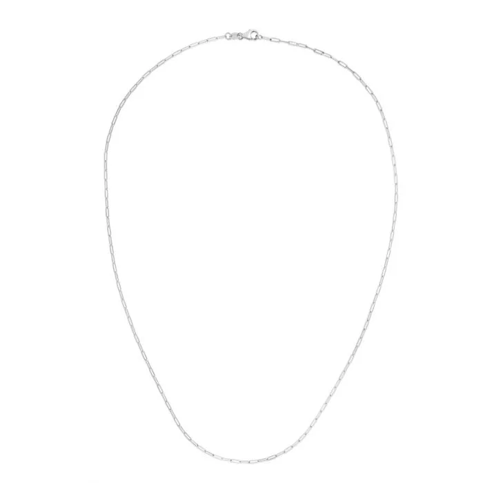 Slotted design necklace-14KT GOLD 1.5MM PAPERCLIP CHAIN NECKLACE-VARIOUS LENGTHS & COLORS