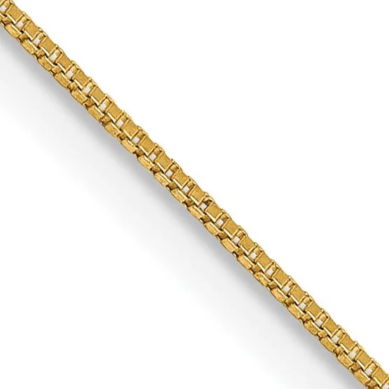 Scored chain necklace-14KT Yellow Gold 18-inch 0.5MM Box Pendant Chain