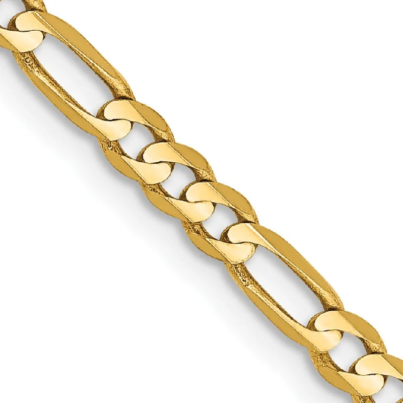 Haze quartz necklace-14KT Yellow Gold 20-inch 3MM Lobster Clasp Figaro Chain