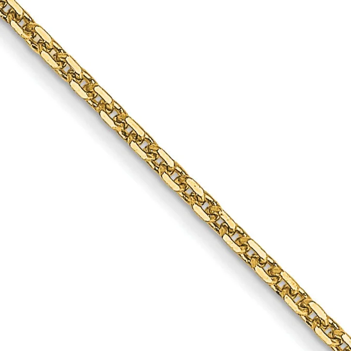 Powdered finish necklace-14KT Yellow Gold 24-inch 0.95MM Diamond-cut Lobster Clasp Cable Pendant Chain