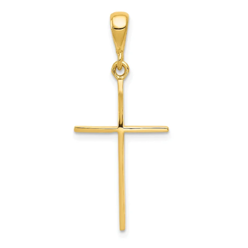 Prairie style necklace-14KT Yellow Gold 33X14MM Cross Pendant. Chain Not Included