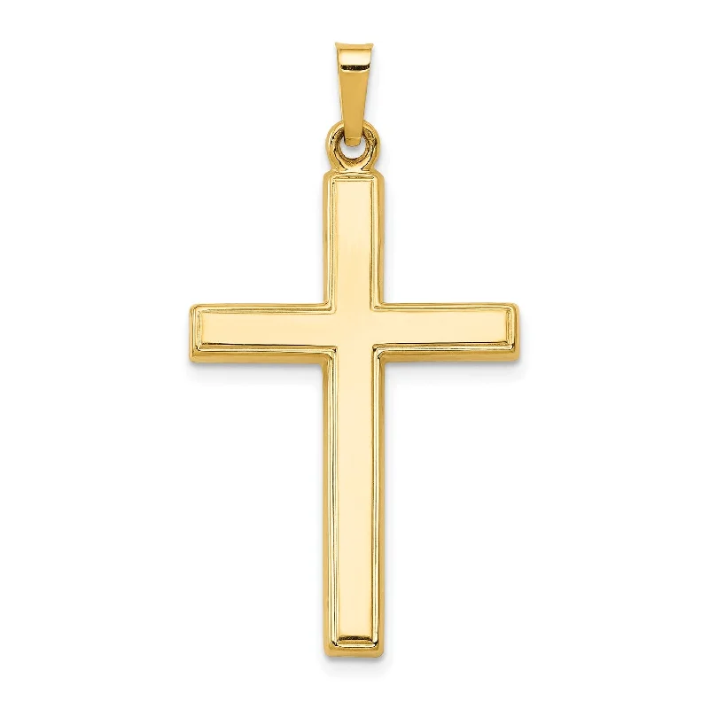 Crystal bead necklace-14KT Yellow Gold 36X19MM Cross Pendant. Chain Not Included