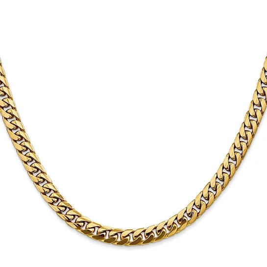 Kelp frond necklace-14KT YELLOW GOLD 5MM SEMI SOLID MIAMI CUBAN CHAIN - 5 LENGTHS