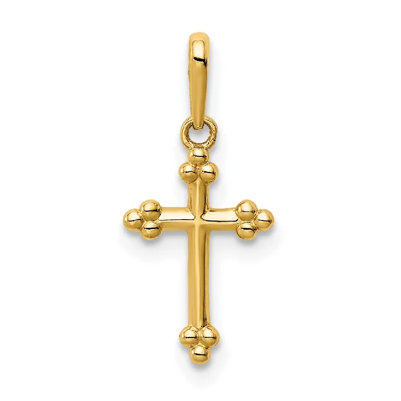 Millet stalk necklace-14KT Yellow Gold Childrens Cross Pendant. Chain Not Included