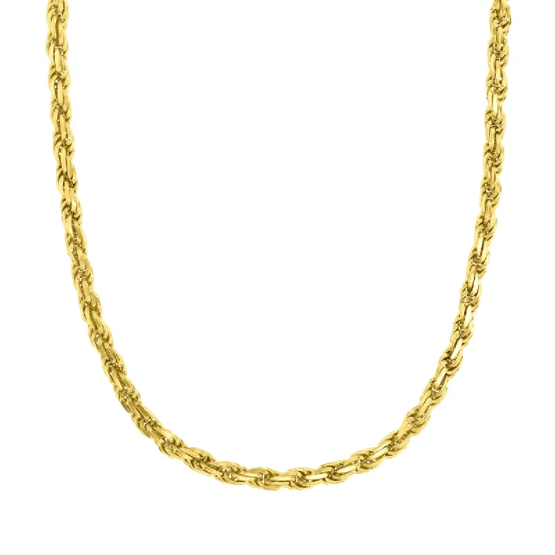 Prismatic light necklace-14KT Gold Plated Sterling Silver 18-inch 3.9MM Rope Chain