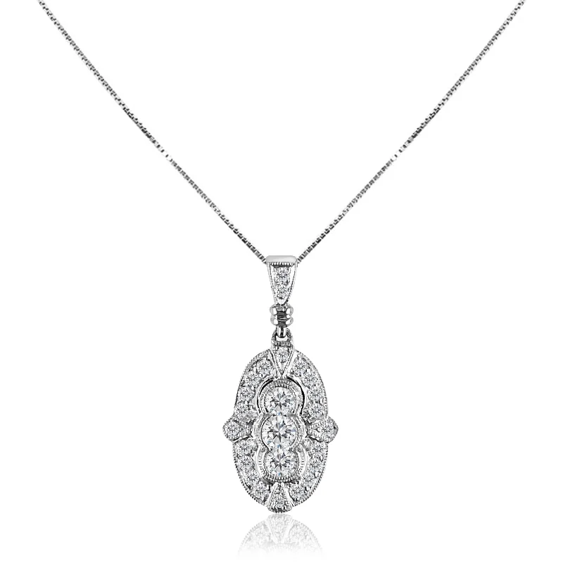 Prismatic light necklace-18K White gold pendant necklace with diamonds.