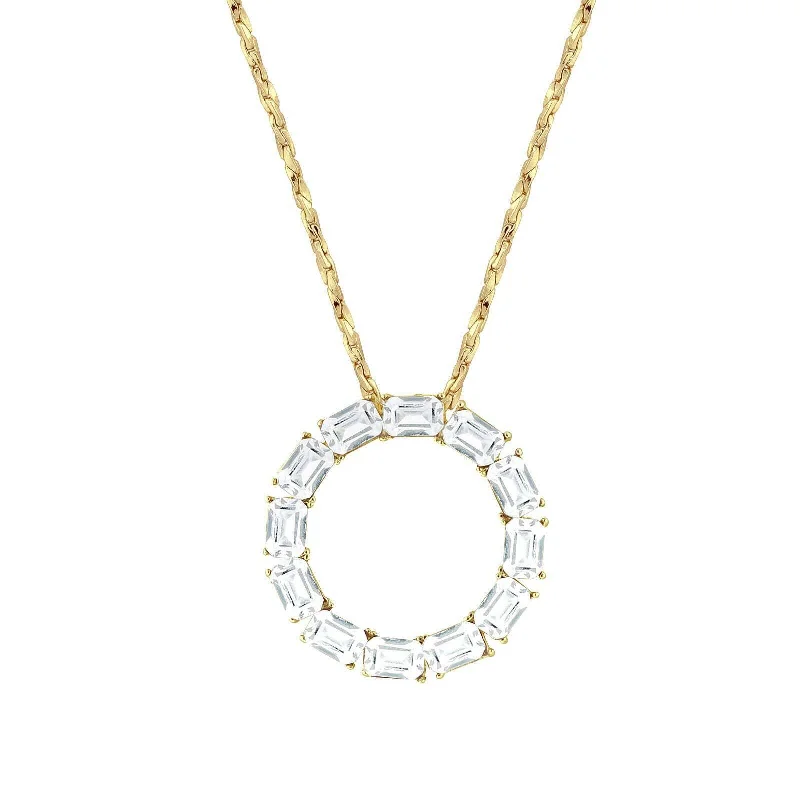 Rosemary sprig necklace-1928 Jewelry Octagon Austrian Crystal Round Pendant Necklace 18"