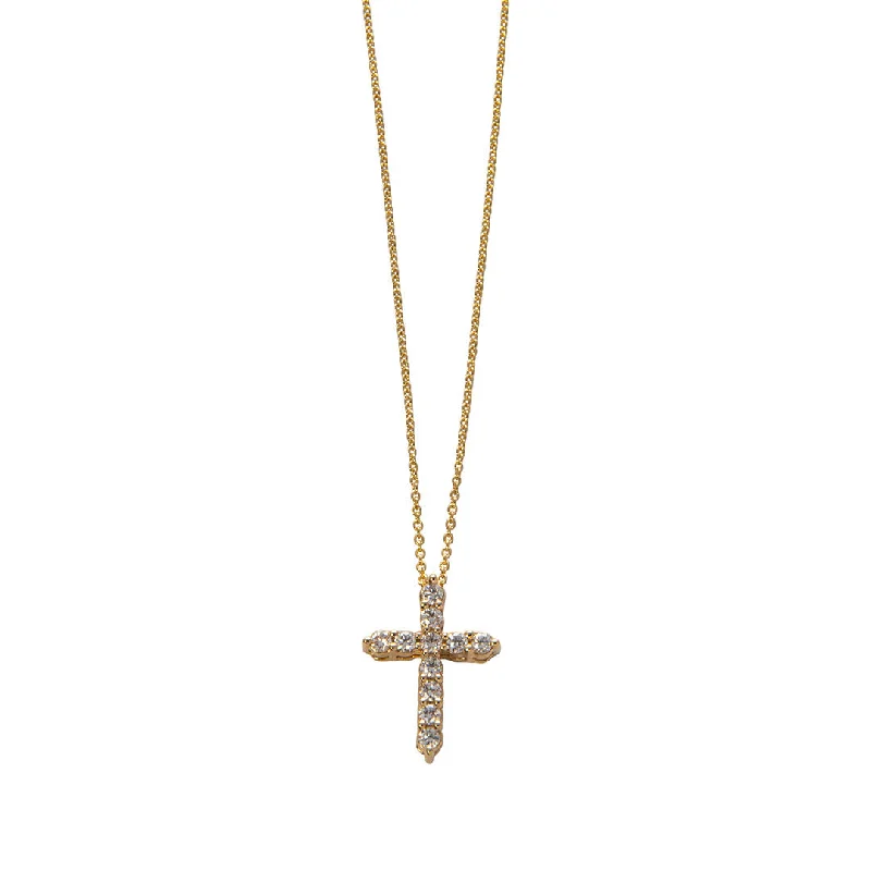 Subtle color necklace-.24ctw Diamond Cross 14K Yellow Gold Pendant Necklace