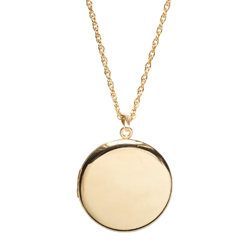 Cavern chain necklace-14K Gold Filled 33mm Round Locket Necklace