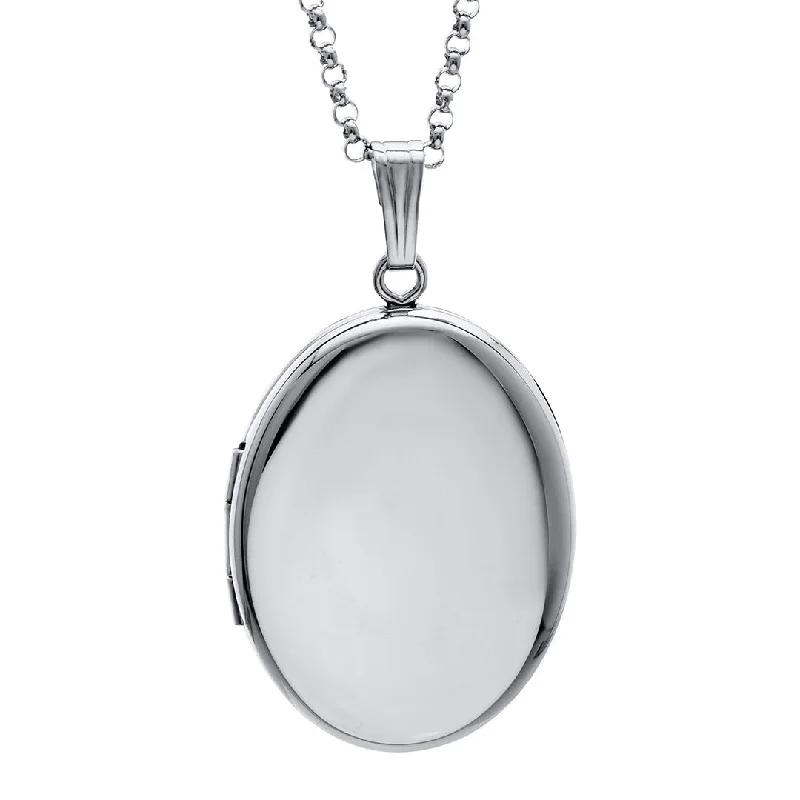 Quartzite shard necklace-Sterling Silver 20x25mm Oval Locket Necklace