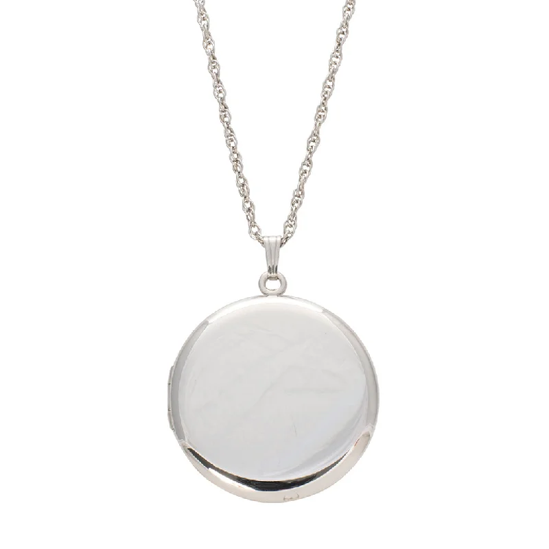 Medieval style necklace-Sterling Silver 33mm Round Locket Necklace